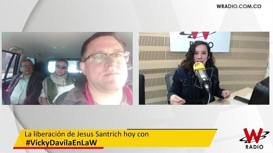 Así quedó en libertad Jesús Santrich. Foto: La W