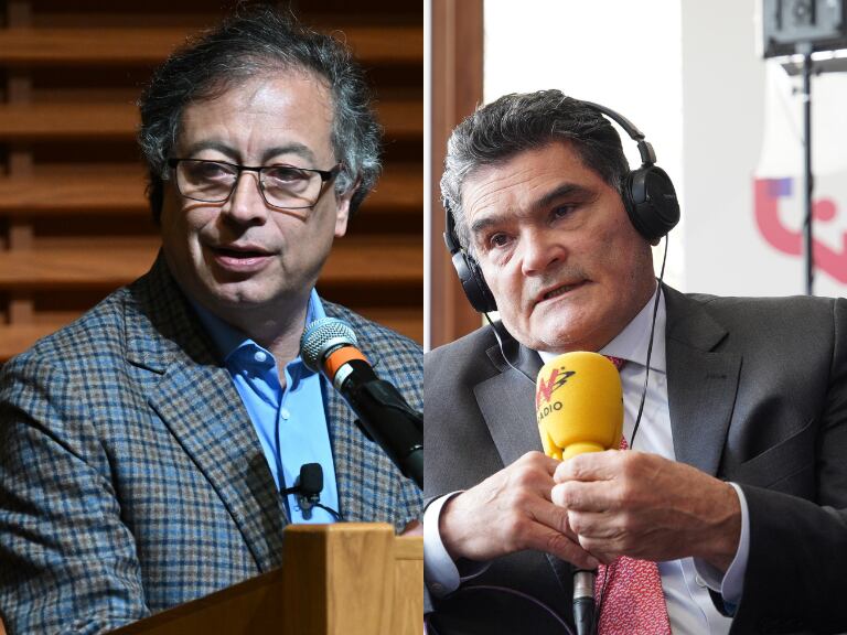 El peocurador Gregorio Eljach y el presidente Gustavo Petro (Fotos vía Getty Images y W Radio)