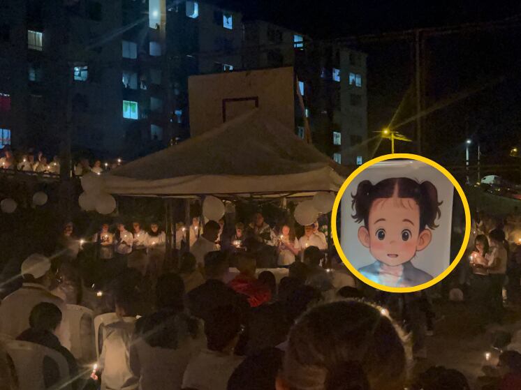 Primera velatón rechazando la muerte de Antonella en el barrio San Sebastián en Manizales.