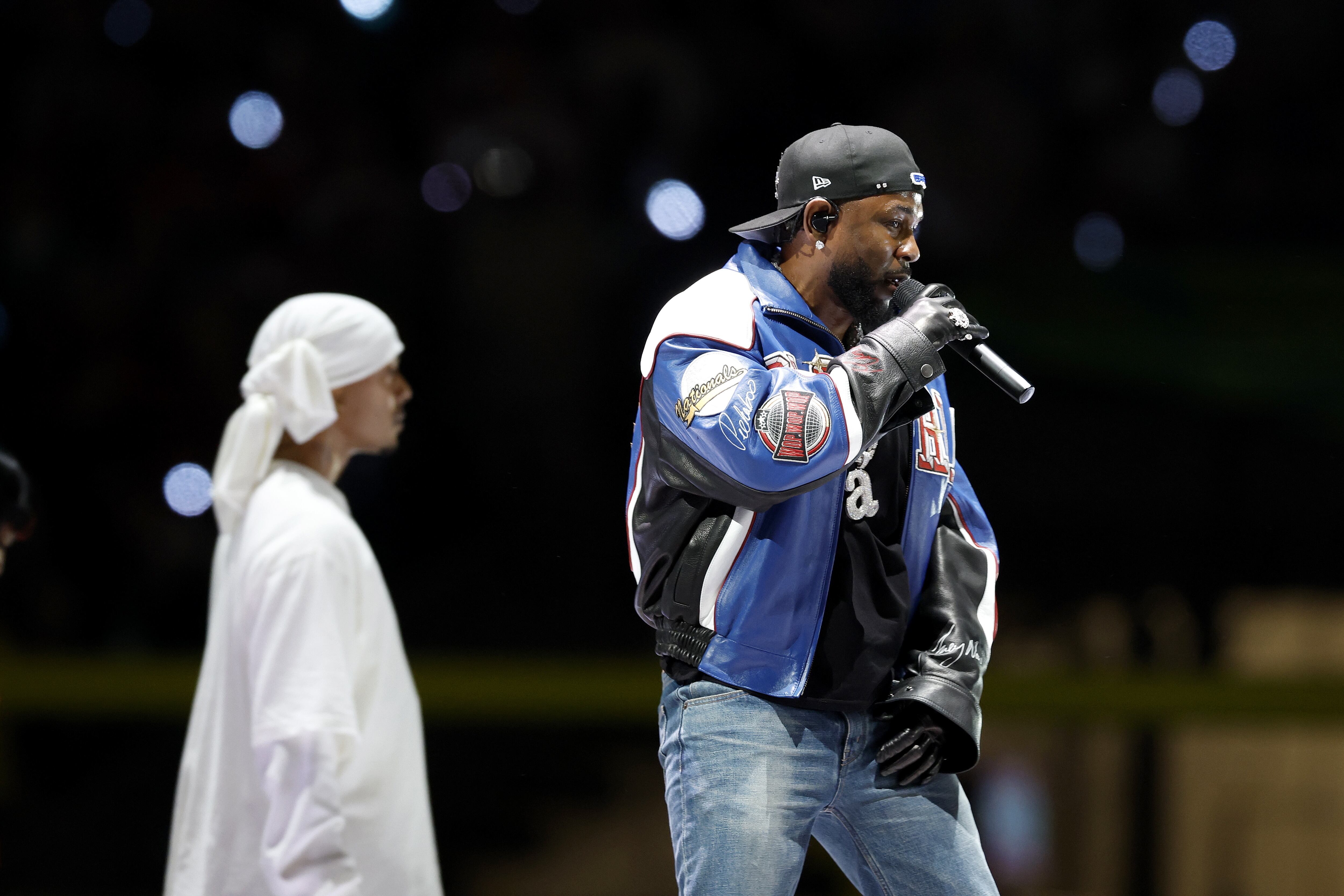 Kendrick Lamar en el Super Bowl 2025. Foto: Getty Images.