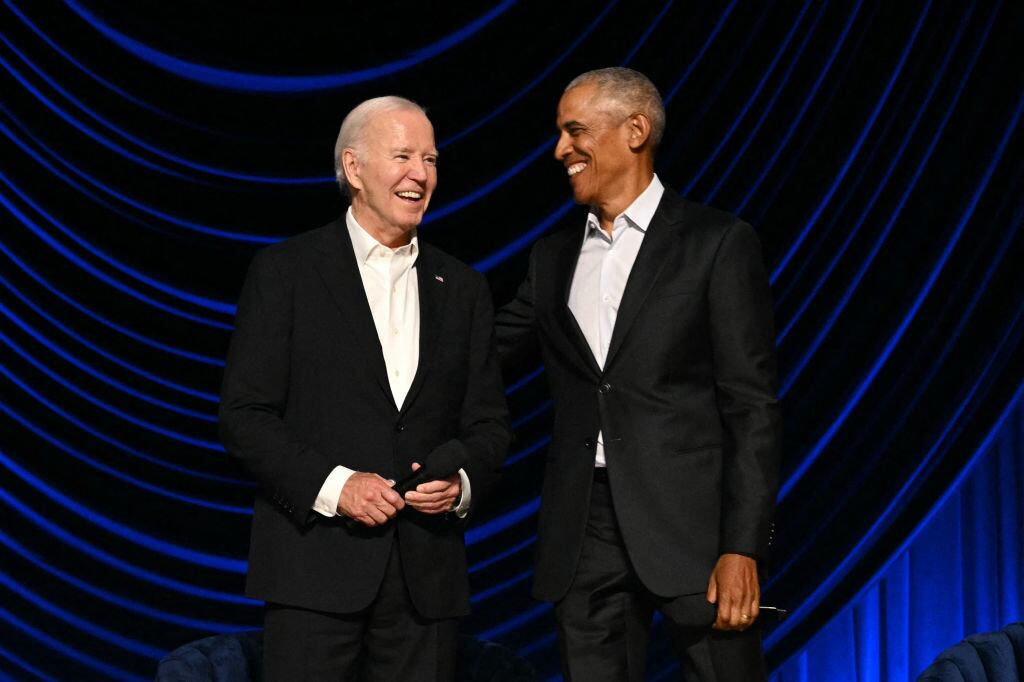 Presidente de Estados Unidos, Joe Biden y expresidente Barack Obama. Foto: MANDEL NGAN/AFP vía Getty Images