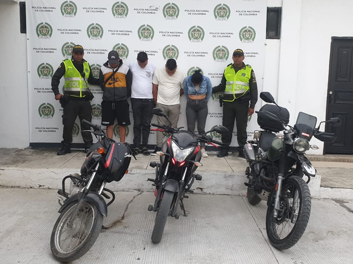 Capturan a cuatro personas en Santa Marta dedicadas al hurto de motocicletas