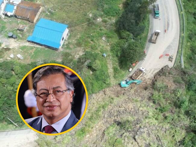 Derrumbe en vía al Llano (Coviandina) // Gustavo Petro (Franklin Jacome / Getty Images)
