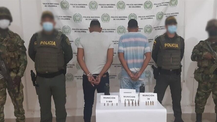 Capturan a dos hombres que estarían detrás del 'plan pistola' en Córdoba. Foto: prensa Policía Nacional.