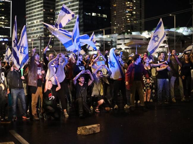 Protestas contra reforma judicial en Israel. 1 de abril de 2023. Foto: Saeed Qaq/Anadolu Agency via Getty Images.