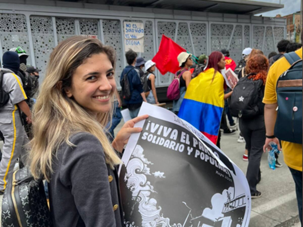 Pese a las críticas del petrismo, la congresista electa Susana Boreal participó en las marchas este jueves