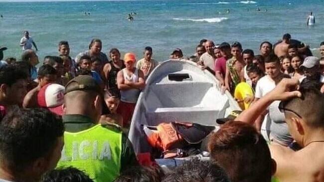 Accidente marítimo deja cuatro personas heridas en Coveñas. Foto: Cortesía