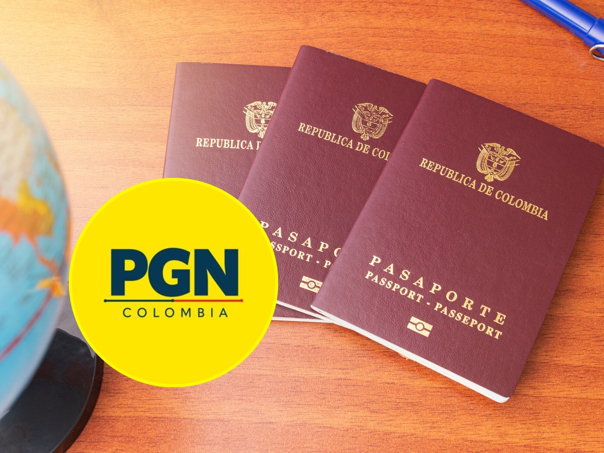 Procuraduría y pasaportes. Fotos: X @PGN_COL / Getty Images