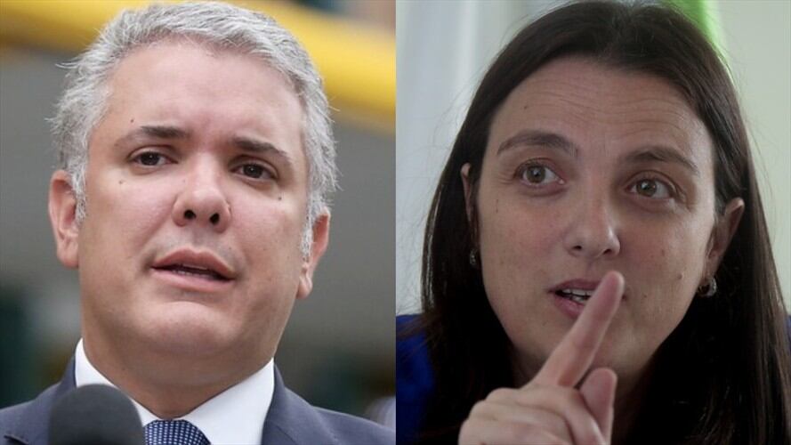 El presidente Iván Duque respaldó a la ministra de las TIC, Karen Abudinén. Foto: Colprensa