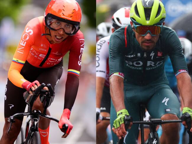 Egan Bernal y Daniel Felipe Martínez. Foto: Getty Images.