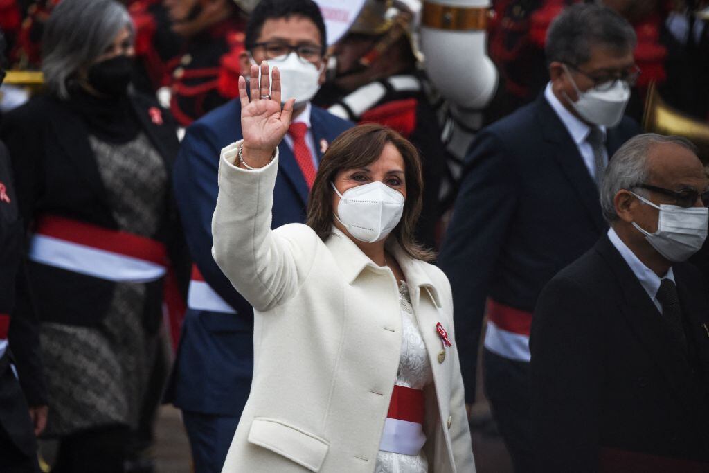 Dina Boluarte, vicepresidenta de Perú. (Photo by Ernesto BENAVIDES / AFP) (Photo by ERNESTO BENAVIDES/AFP via Getty Images)