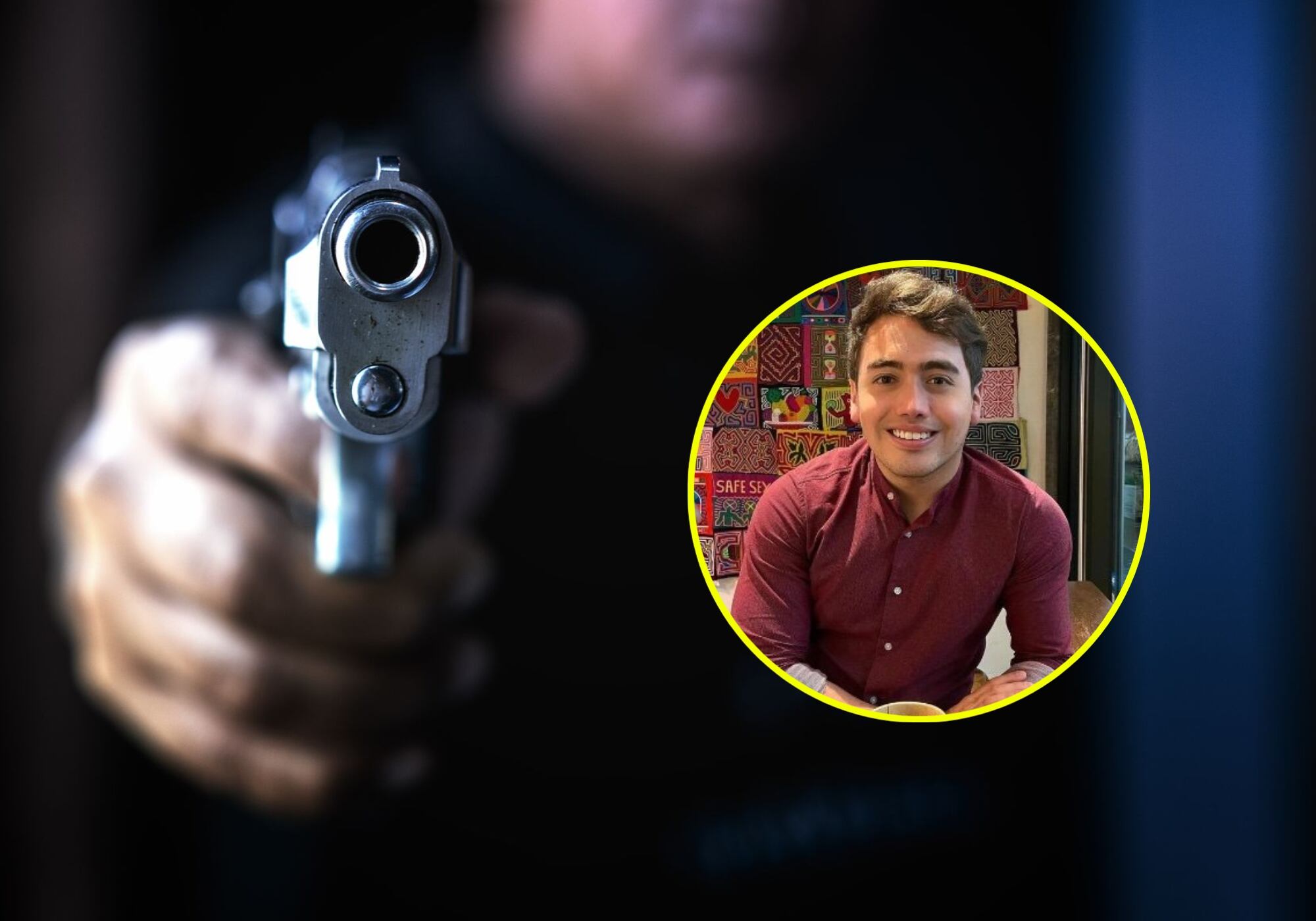 Imagen de referencia de hombre armado y Julián Triana. Foto: Getty Images / Natnan Srisuwan | X @trianavjuli