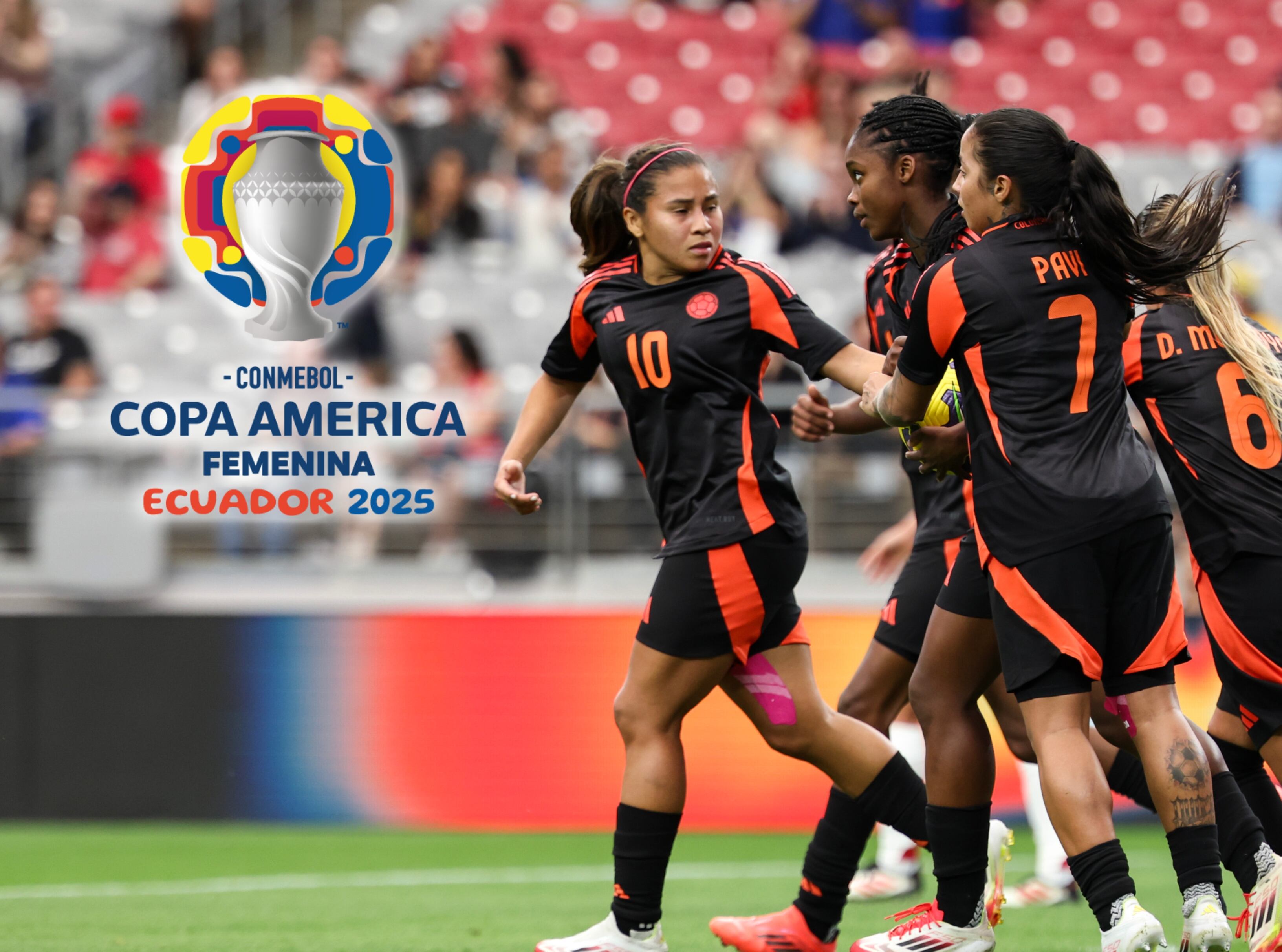 Jugadoras de la Selección Colombia femenina. FOTO: Aryanna Frank/USSF/Getty Images for USSF. // Logo Copa América femenina 2025: Página oficial