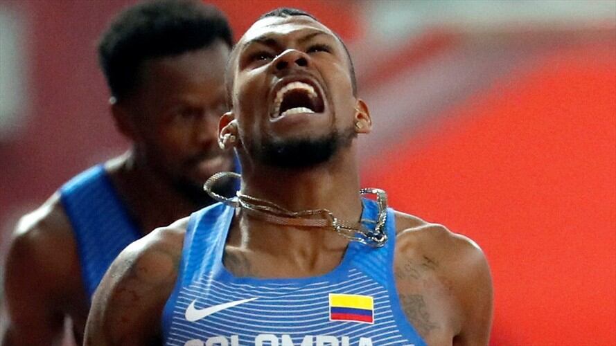 Zambrano, el colombiano que disputará la final de los 400 metros en el mundial de Doha. Foto: Agencia EFE