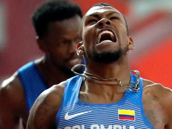 Zambrano, el colombiano que disputará la final de los 400 metros en el mundial de Doha. Foto: Agencia EFE