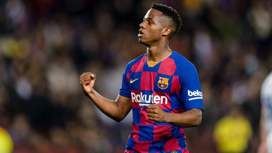 Ansu Fati entró como titular debido a la lesión que tiene a Luis Suárez por fuera. Foto: Getty Images