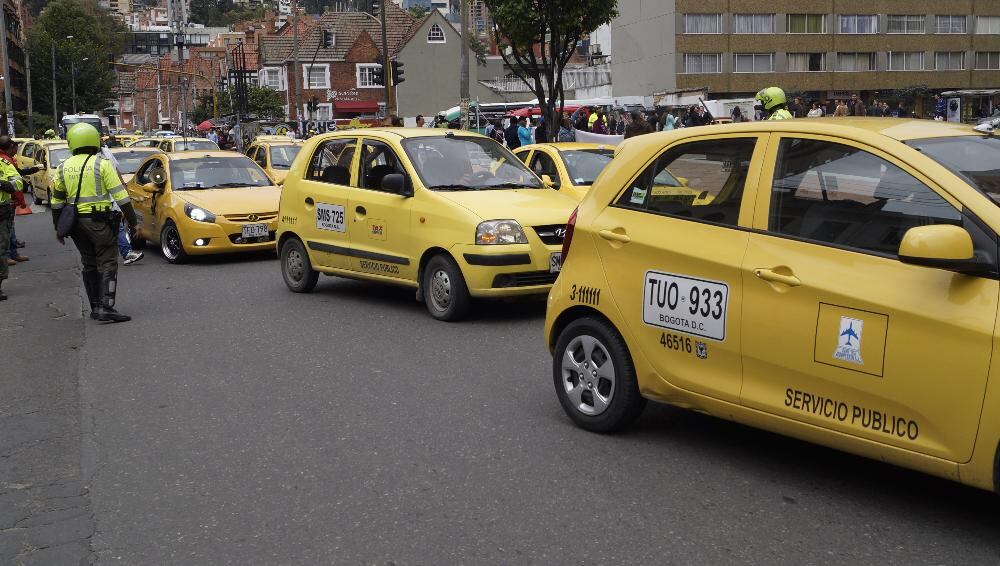 Paro de taxistas. Foto: Colprensa