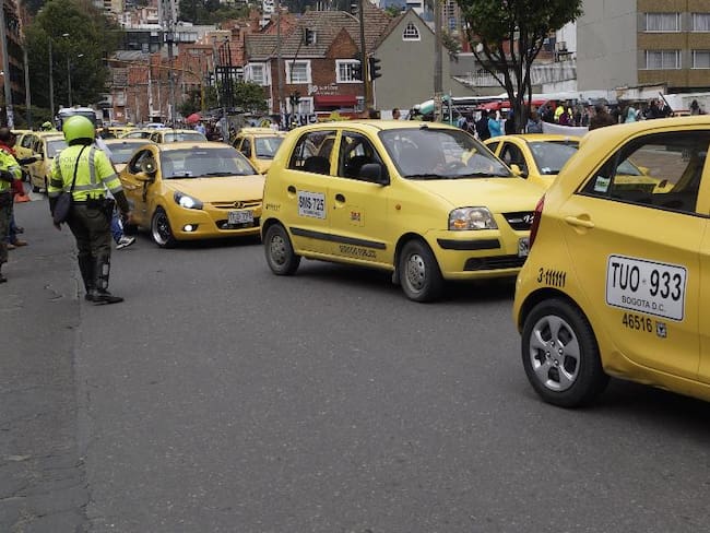 Paro de taxistas. Foto: Colprensa