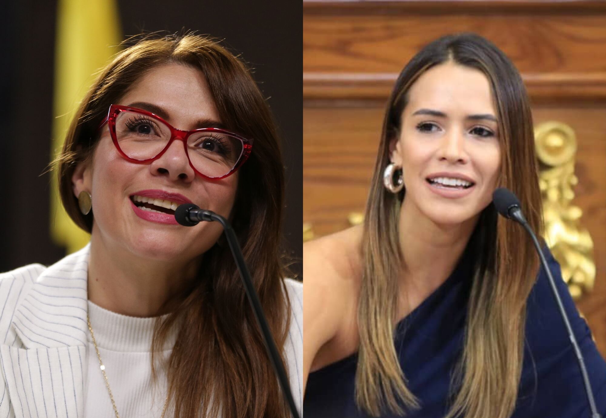 Las representantes Catherine Juvinao, de Alianza Verde, y María Fernanda Carrascal, del Pacto Histórico. Fotos: Colprensa.
