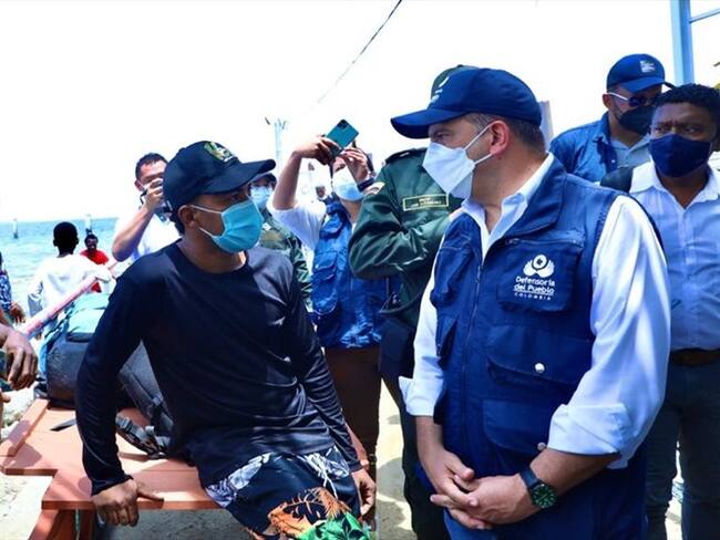 Defensoría propone plan de choque humanitario para enfrentar crisis en Necoclí. Foto: Cortesía Defensoría del Pueblo