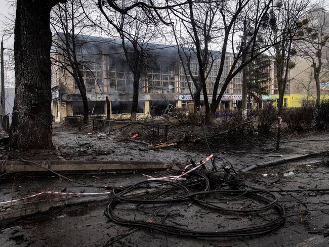 Ruinas en Kiev, capital de Ucrania, tras varios días de bombardeos