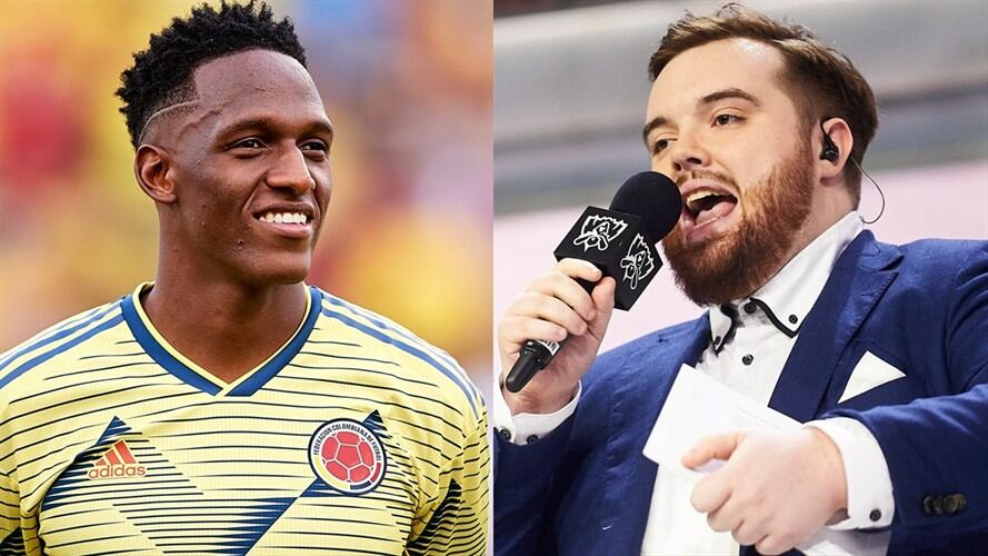 Defensor de la Selección Colombia Yerry Mina y youtuber español Ibai Llanos. Foto: Quality Sport Images/Getty Images - Borja B. Hojas/Getty Images