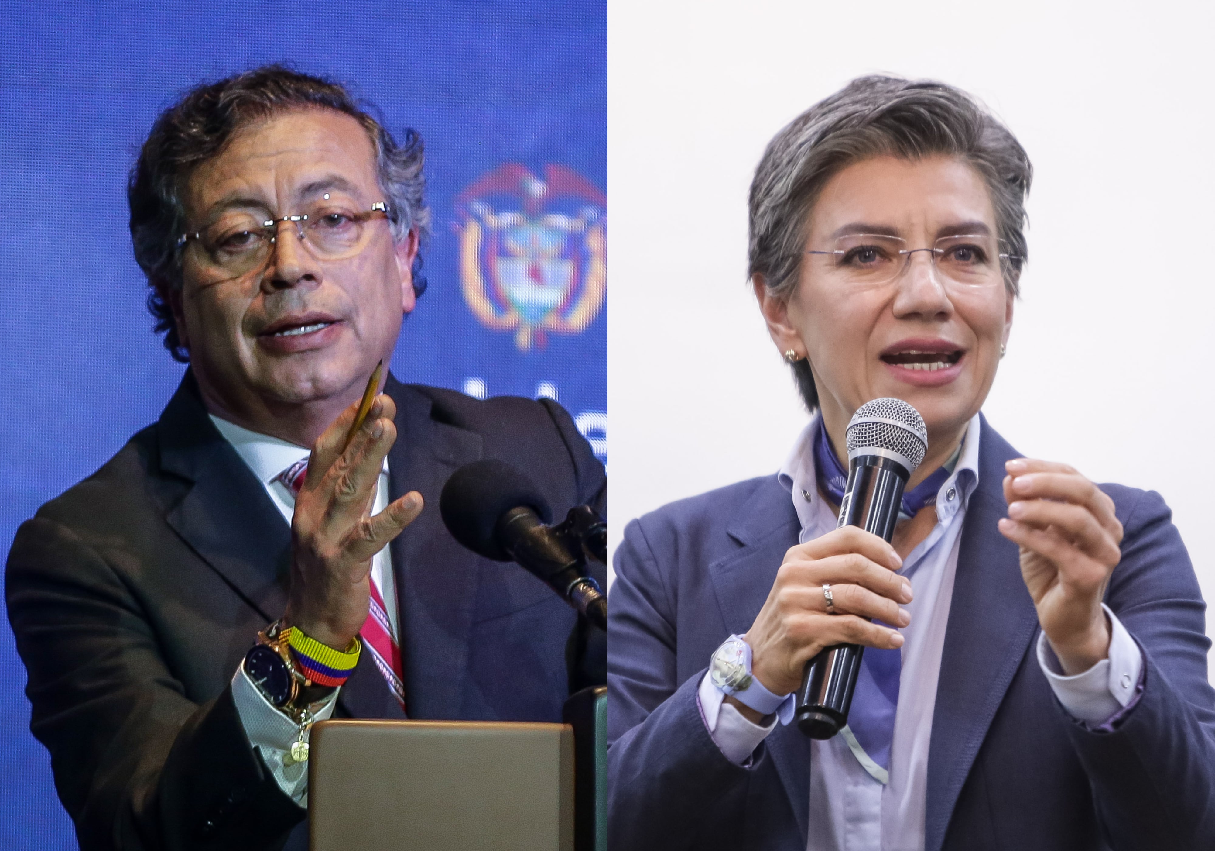 El presidente Gustavo Petro (Colprensa/Catalina Olaya) y la exalcaldesa de Bogotá Claudia López (Colprensa/John Paz)