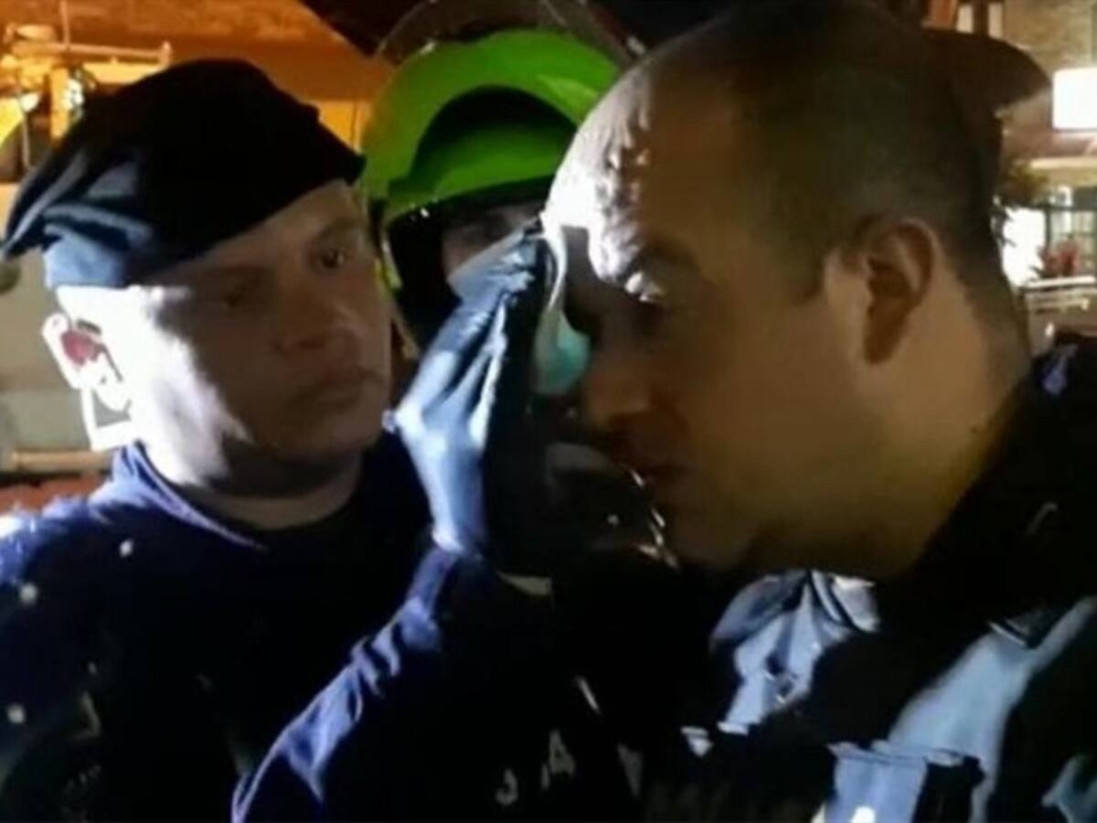 Tres policías heridos durante enfrentamientos con manifestantes en Pereira