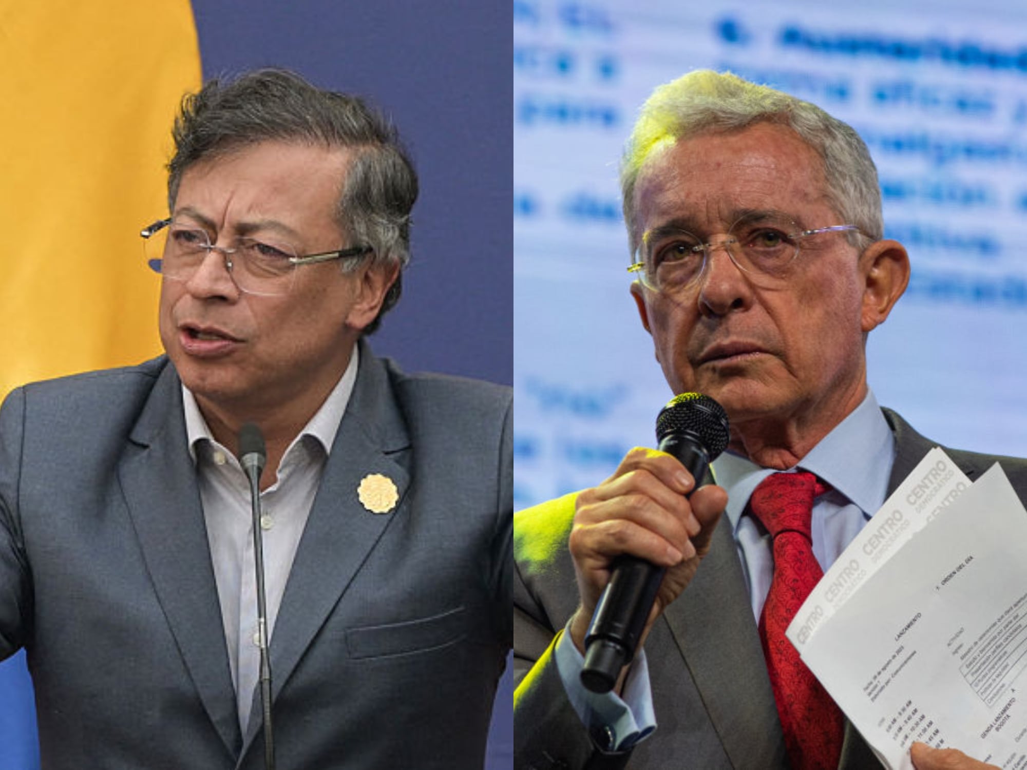 Álvaro Uribe y Gustavo Petro. Fotos: Getty Images.