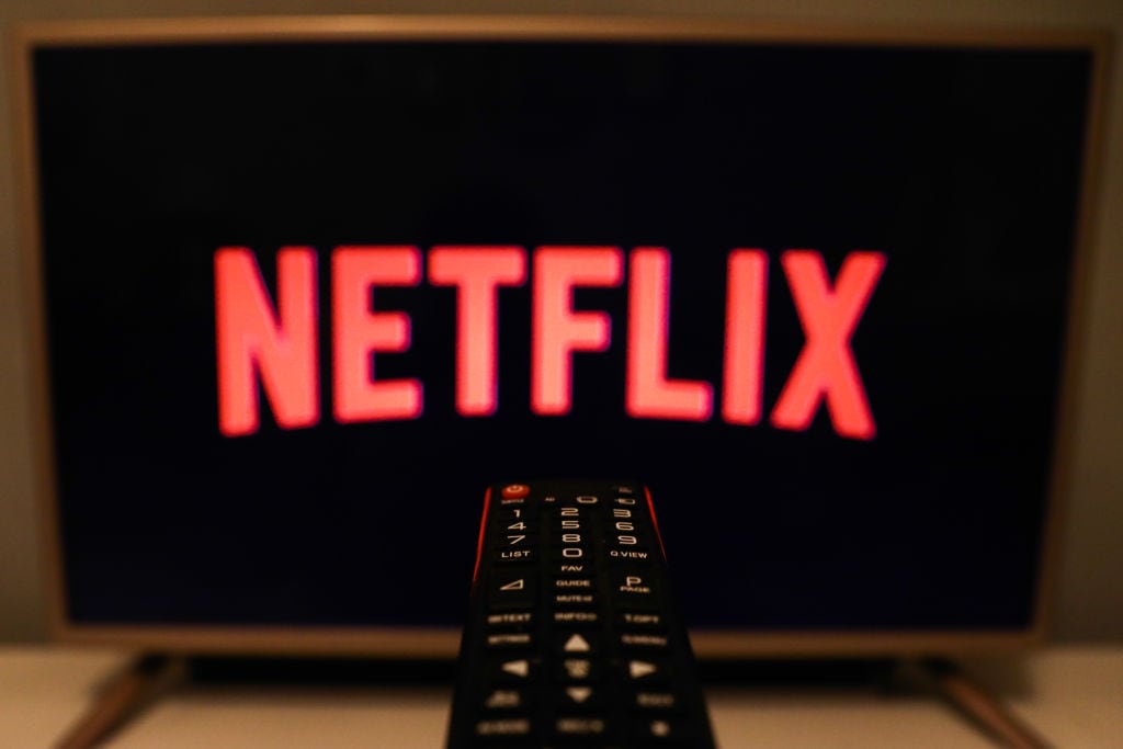 Netflix logo. (Photo Illustration by Jakub Porzycki/NurPhoto via Getty Images)