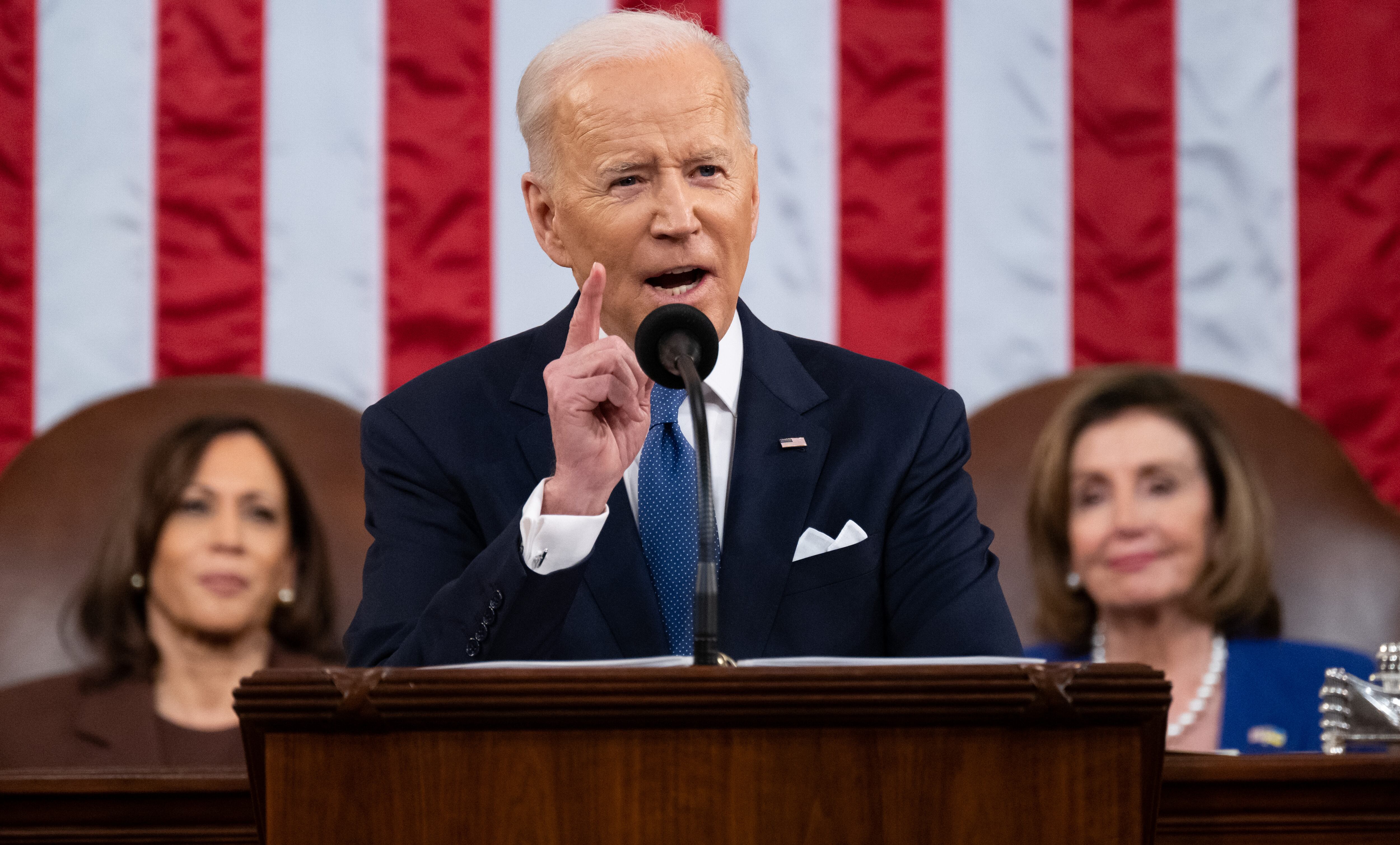 Foto de referencia de Joe Biden, el presidente de Estados Unidos, en el discurso del Estado de la Unión. (Photo by Saul Loeb - Pool/Getty Images)