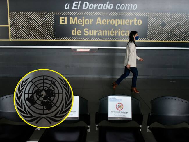 Aeropuerto El Dorado. I Foto: Guillermo Legaria/Getty Images. Logo de la ONU. I Foto: Getty Images.