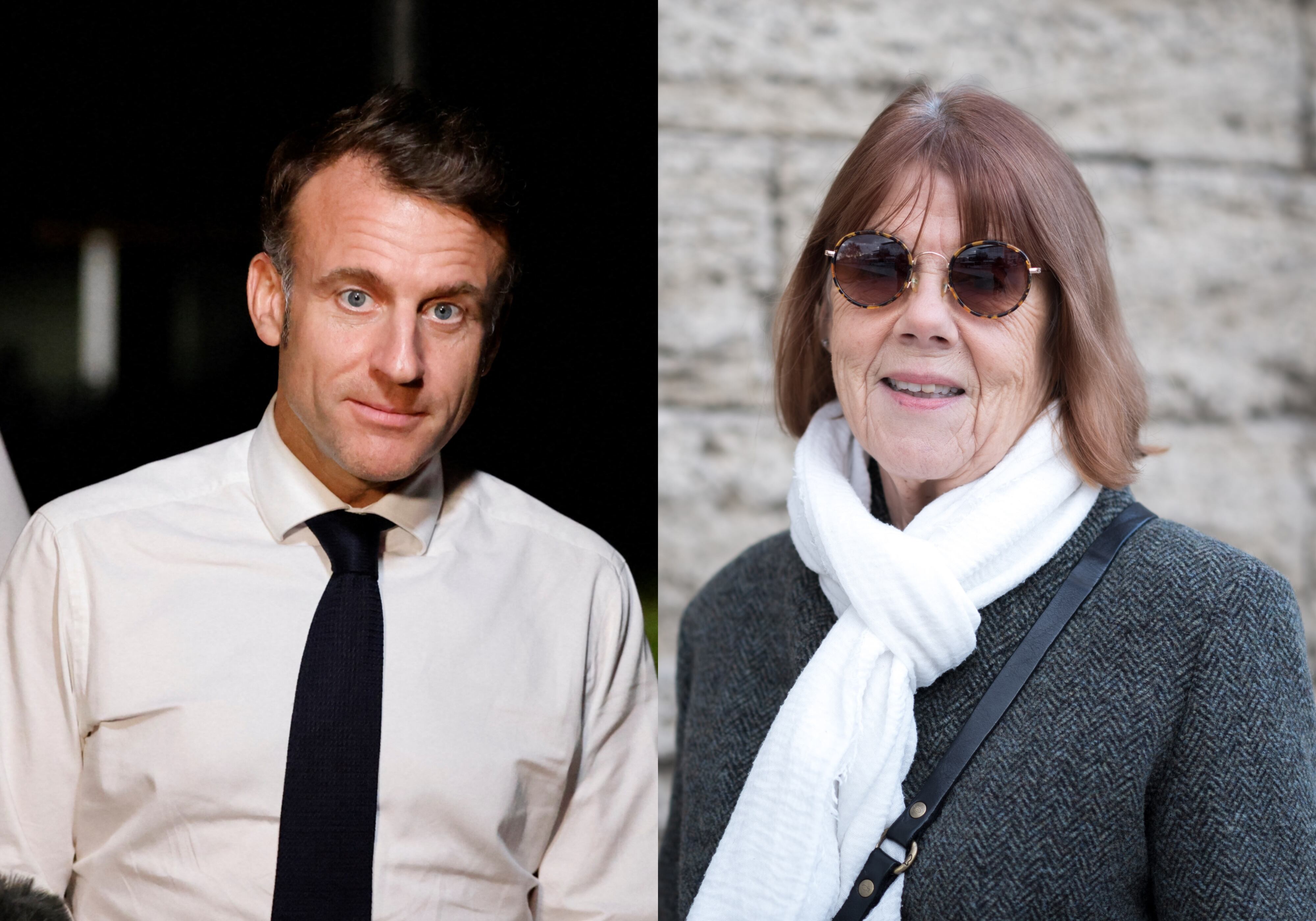 El presidente de Francia, Emmanuel Macron (Ludovic Marin/POOL/AFP vía Getty Images), y Gisèle Pelicot (Arnold Jerocki/Getty Images)