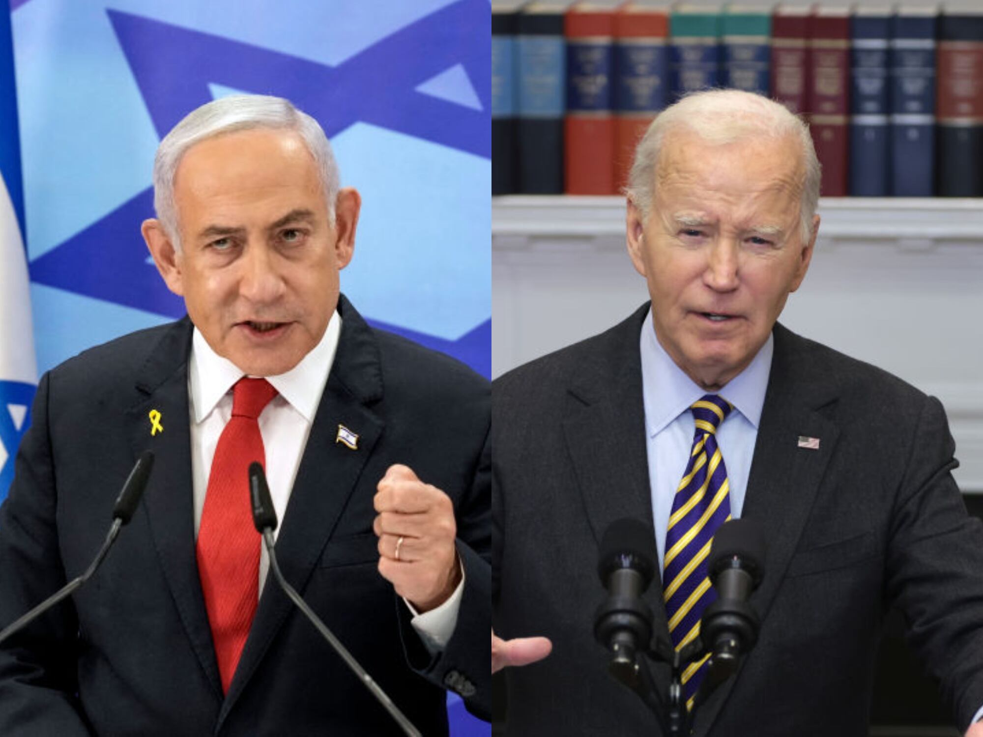 Benjamín Netanyahu. I Foto: MAYA ALLERUZZO/POOL/AFP via Getty Images. Joe Biden. I Foto: Alex Wong/Getty Images.