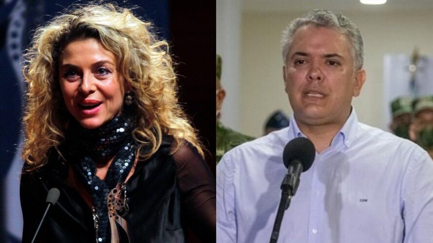 Columnista y presentadora Margarita Rosa de Francisco y el presidente de Colombia, Iván Duque. Foto: Colprensa – Mauricio Alvarado / Colprensa - Externos