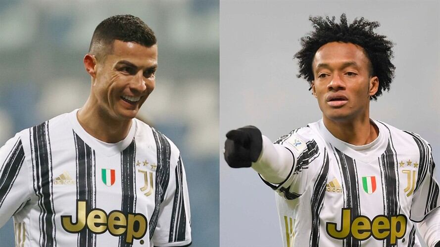 Cuadrado puso a bailar a Cristiano Ronaldo con el 'Ras tas tas'. Foto: Getty Images: Ciro de Luca/Soccrates - Juventus FC