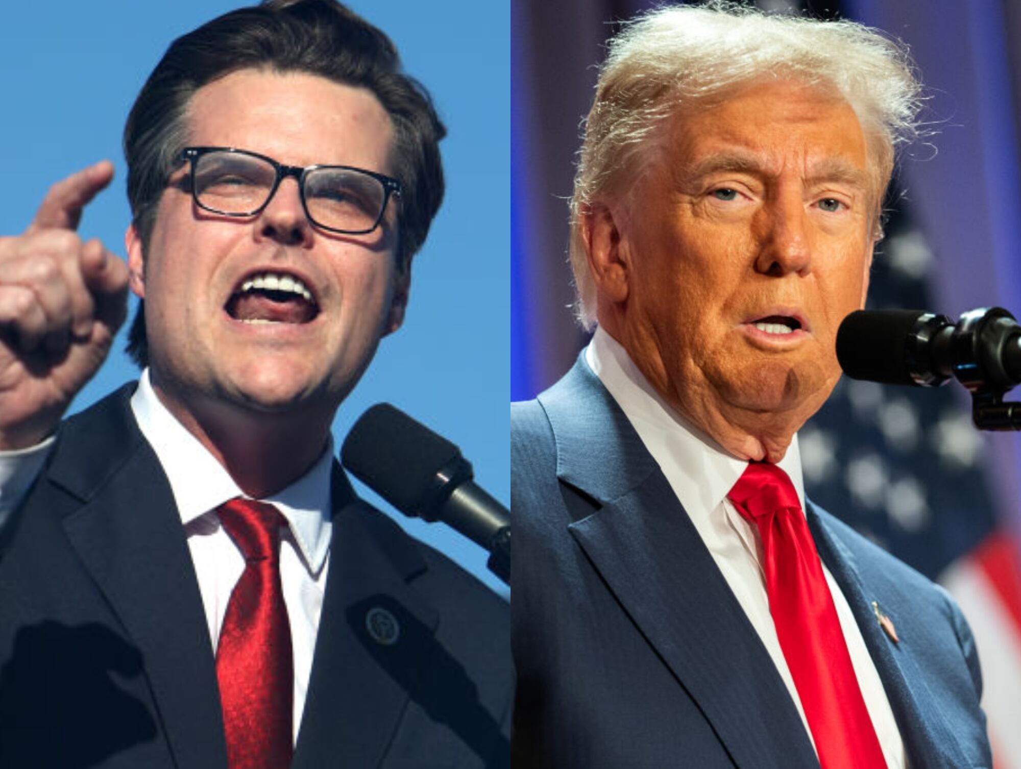 Matt Gaetz. I Foto: Wally Skalij/Los Angeles Times via Getty Images. Donald Trump. I Foto: Allison Robbert-Pool/Getty Images.