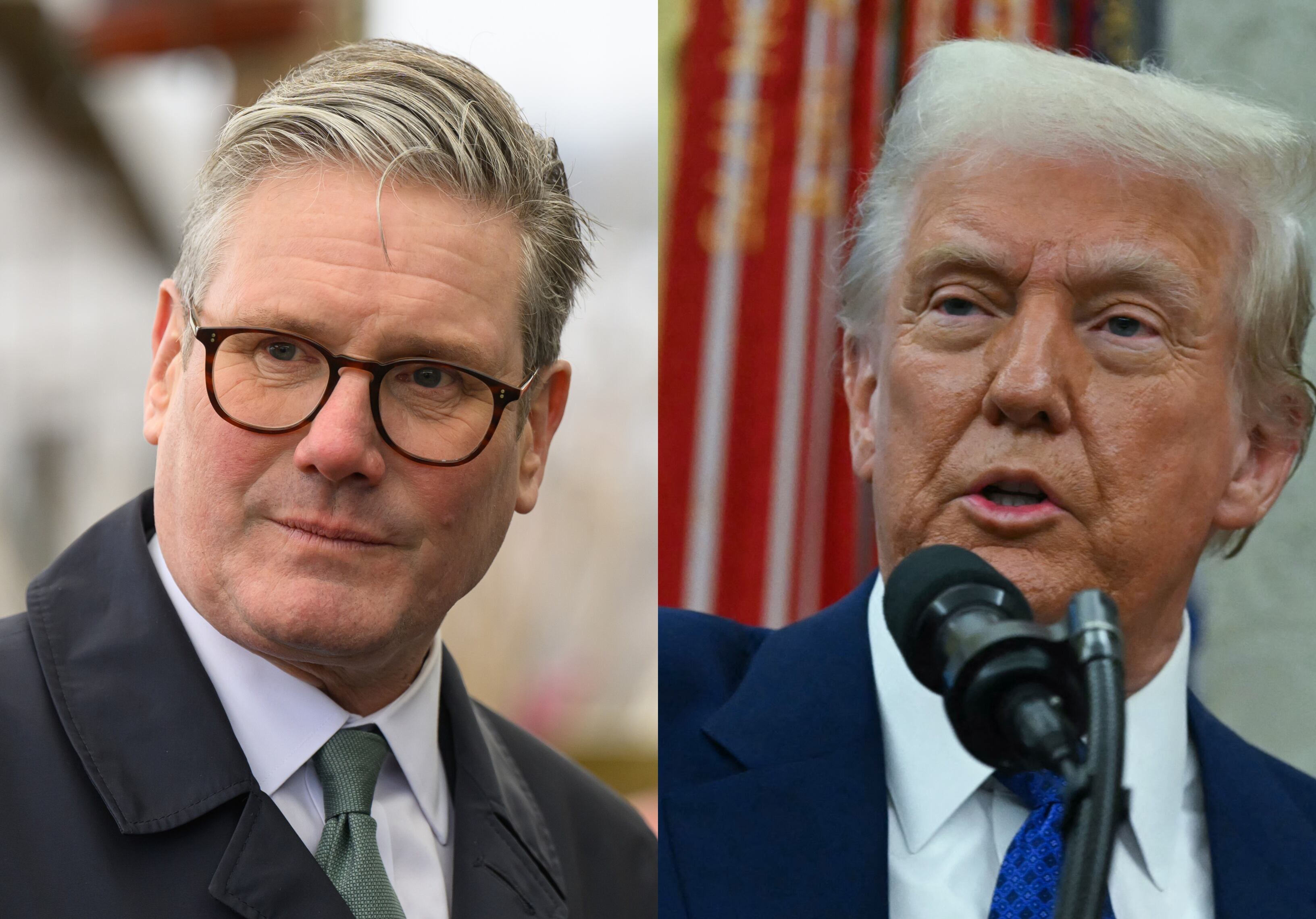 Keir Starmer. FOTO: Leon Neal/Getty Images. Donald Trump. FOTO: ANDREW CABALLERO-REYNOLDS/AFP/ Getty Images