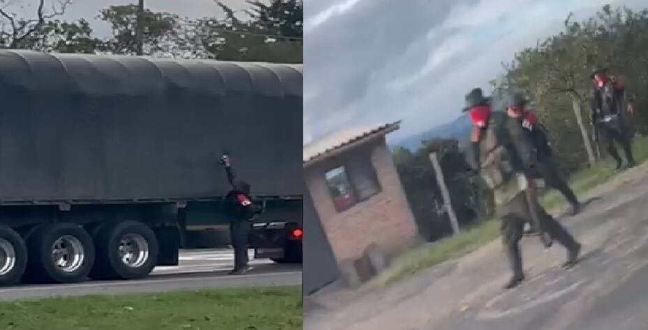 La presencia de hombres del grupo armado ilegal generó  temor en los viajeros. Crédito: Red de Apoyo Cauca.