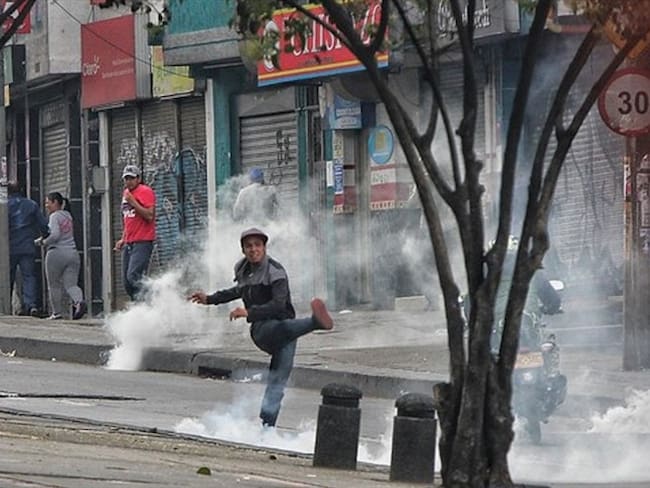 20 capturados por disturbios en Usme . Foto: Colprensa