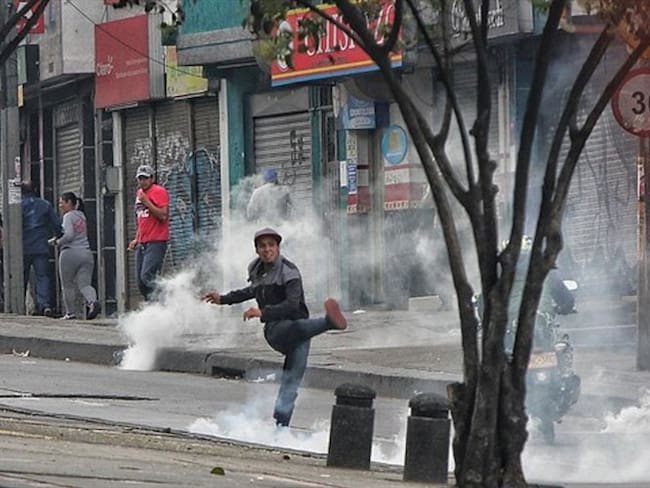 20 capturados por disturbios en Usme . Foto: Colprensa