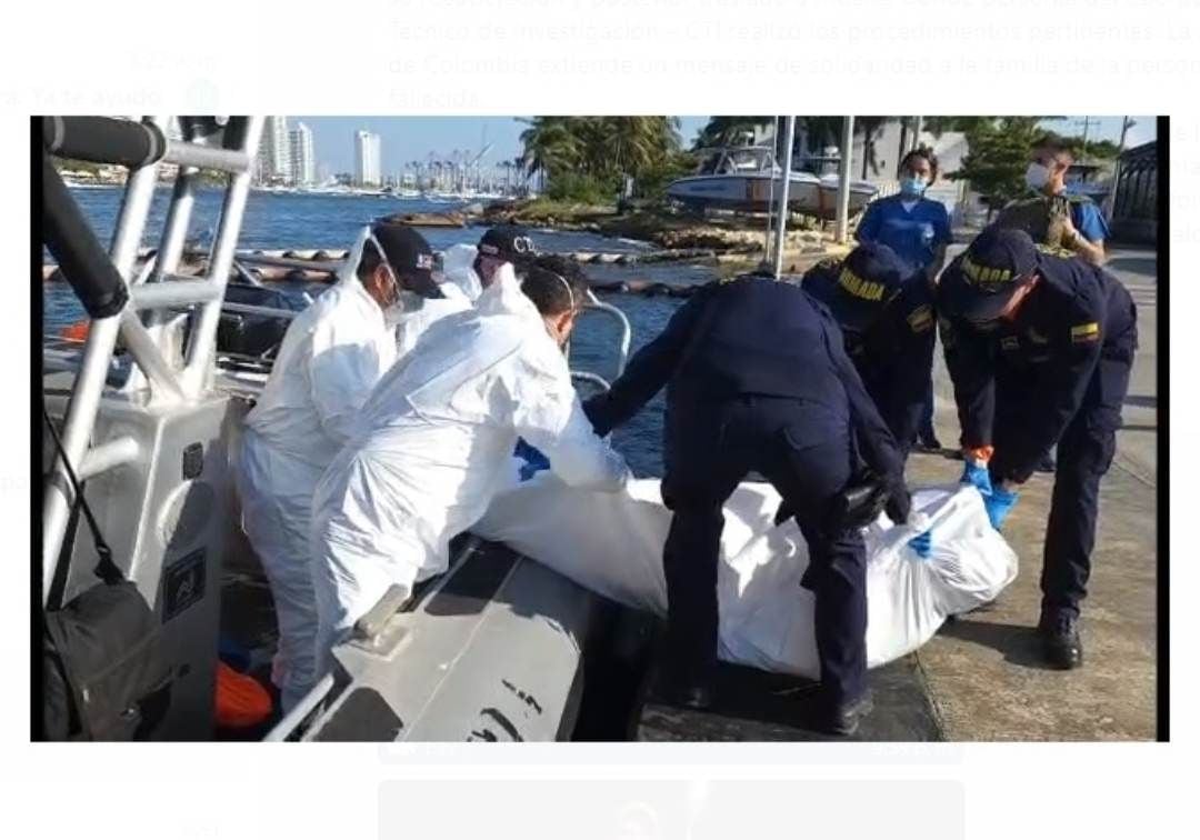 La personas fallecida es una mujer colombiana que, al parecer, prestaba servicios como cocinera de la embarcación. Crédito: Cortesía.