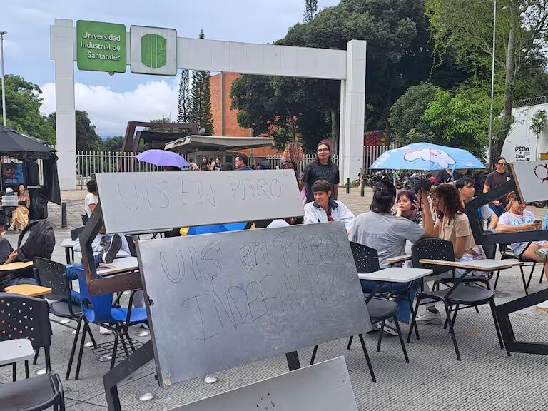 Estudiantes de la Universidad Industrial de Santander se declararon en paro indefinido. Foto: Suministrada