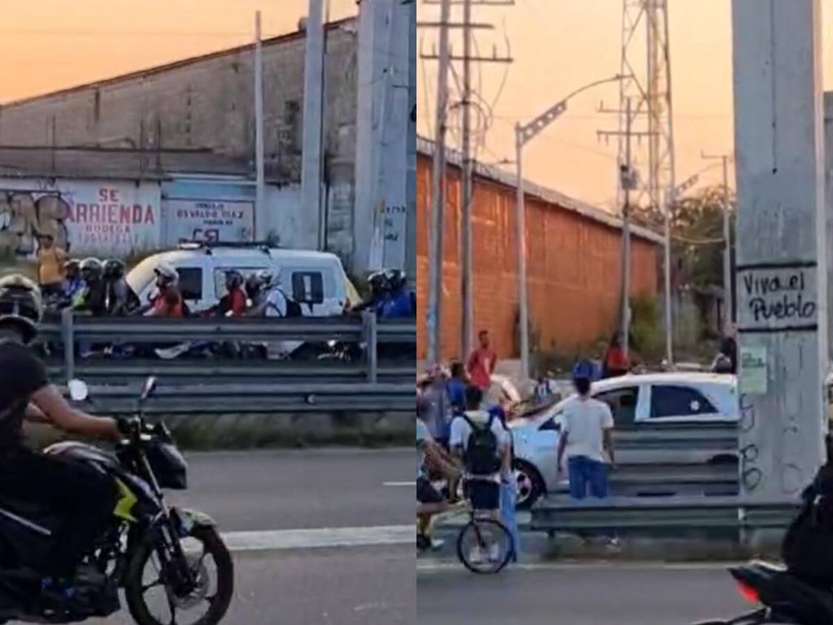Barranquilla: protesta por obras inconclusas en la vía que conduce al aeropuerto Cortissoz