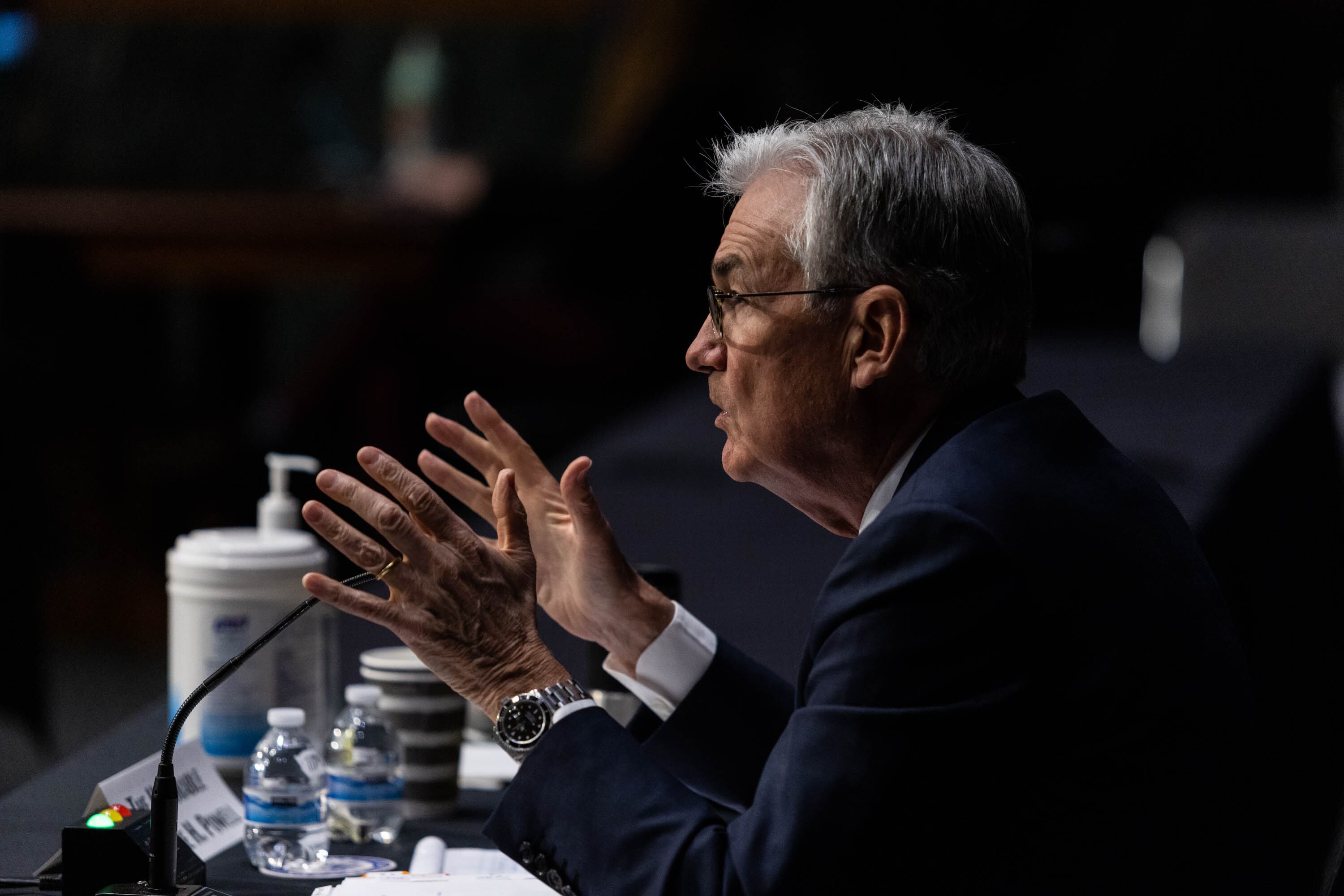 WASHINGTON, DC - JANUARY 11: Jerome H. Powell, Chair of the Board of Governors of the Federal Reserve, speaks during a confirmation hearing before the Senate Banking, Housing and Urban Affairs Committee on January 11, 2022 in Washington, DC. Powell has been nominated by President Joe Biden to serve a second term as Chair of the Federal Reserve. (Photo by Graeme Jennings-Pool/Getty Images)