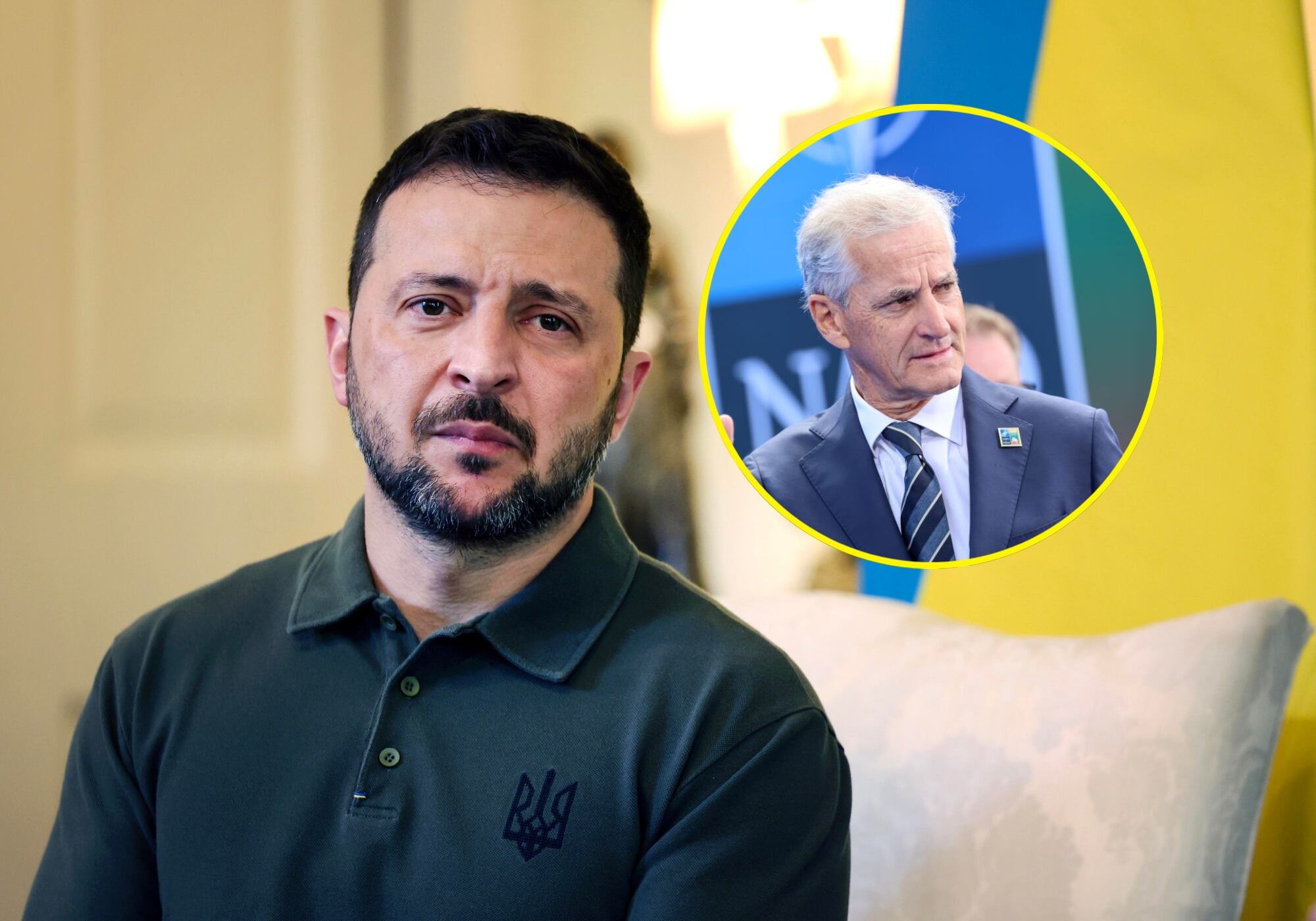 Volodímir Zelenski se reúne en Oslo con el primer ministro noruego antes de viajar a Suecia. Foto: EFE/ Getty Images.