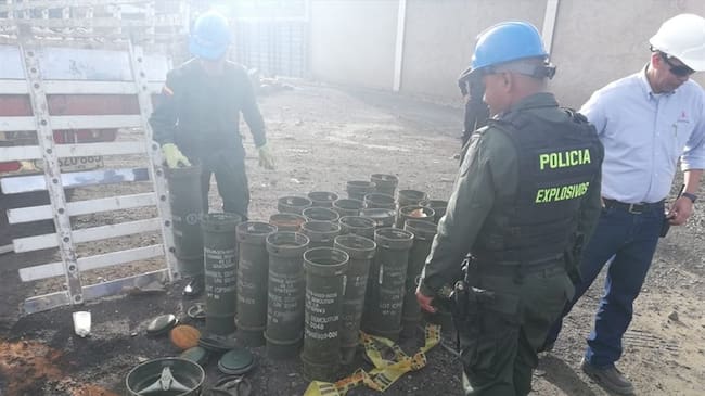 Encuentran 30 cargas explosivas de demolición en Siderúrgica Sidenal en Sogamoso. Foto: Cortesía Ejército Nacional