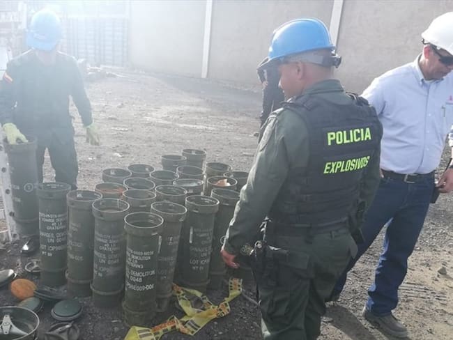 Encuentran 30 cargas explosivas de demolición en Siderúrgica Sidenal en Sogamoso. Foto: Cortesía Ejército Nacional