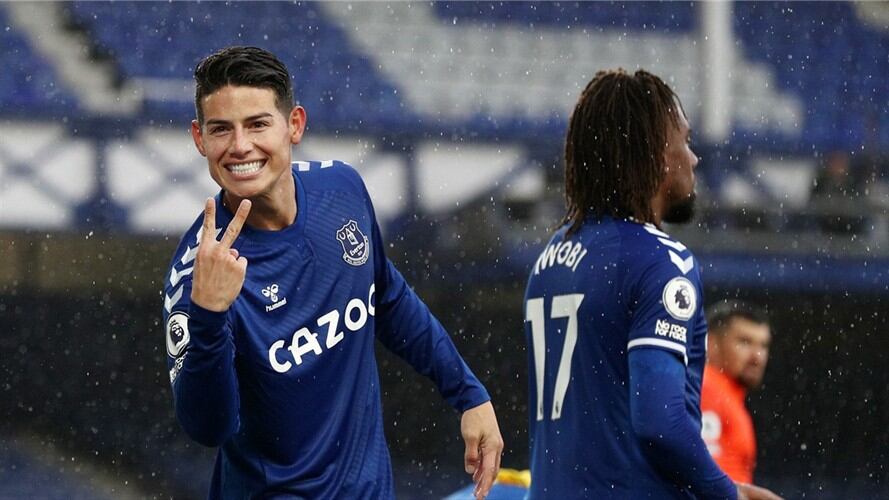 Los números de James Rodríguez en Premier League. Foto: Getty