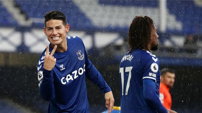 Los números de James Rodríguez en Premier League. Foto: Getty